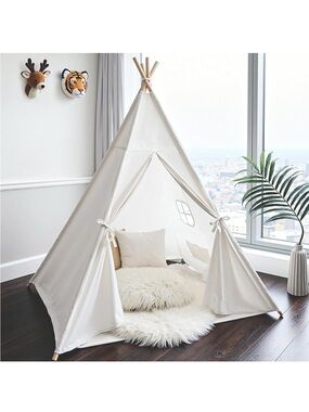 Amazon Cream Kids Play Teepee Tent - Indoor Cozy Playhouse